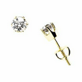 14K Yellow 1 CTW Diamond Round Threaded Post Earring